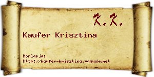 Kaufer Krisztina névjegykártya