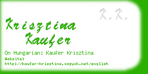 krisztina kaufer business card